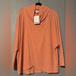 LuLaRoe NWT Kristen Salmon Color Cowl Neck Pullover perfect for fall